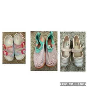 Girls Size 10 Shoes Toms Mary Jane’s Skecher Sandals and Nike Water Shoes